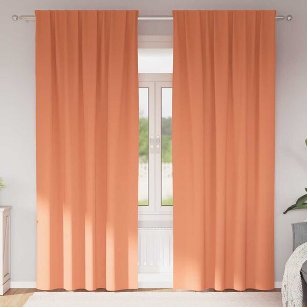 vidaXL Blackout Curtains with Rings 2 pcs Terracotta 260 x 140 cm