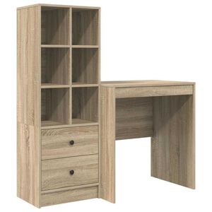 vidaXL Desk with Drawer 2 pcs Sonoma Oak
