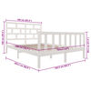 vidaXL Bed Frame without Mattress White Solid Wood 160x200 cm (810093+814205)