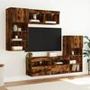 vidaXL 5 Piece TV Wall Units with LED Smoked Oak Engineered Wood