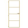 vidaXL Interior Door Slim Golden 83x201.5 cm Tempered Glass and Aluminium