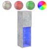 vidaXL TV Cabinet with LED Lights Concrete Grey 30.5x30x102 cm