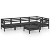 vidaXL 6 Piece Garden Lounge Set Solid Pinewood Black