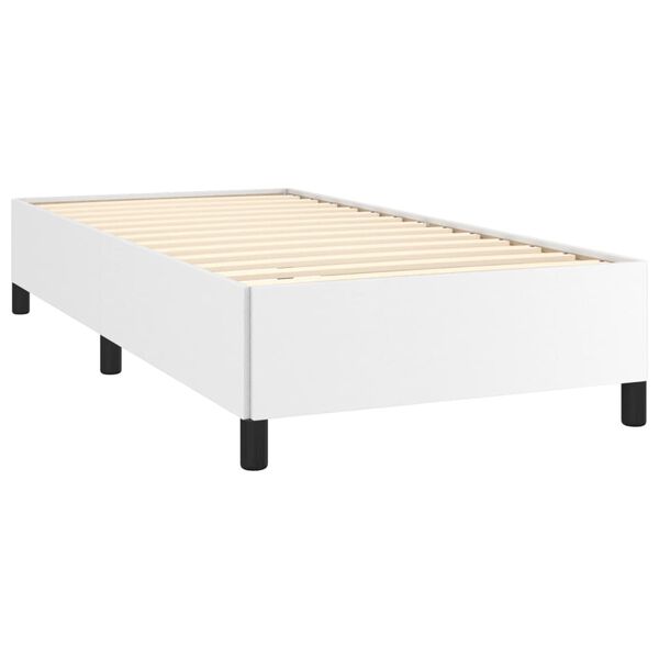 vidaXL Bed Frame without Mattress White 90x190 cm Single Single Faux Leather