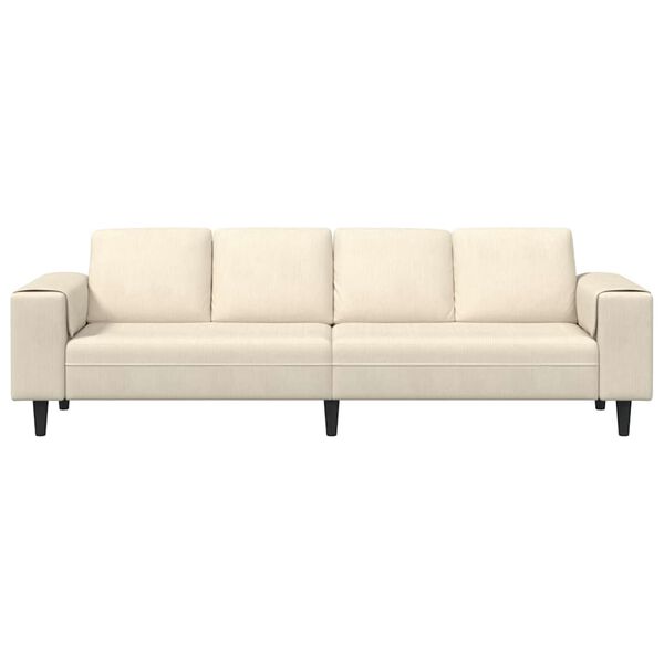 vidaXL Fabric Sofa with Cushion Cream 208 cm Corduroy fabric