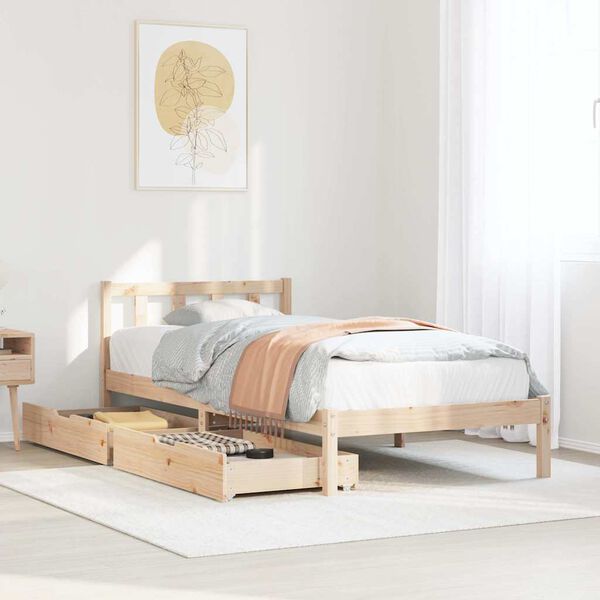 vidaXL Bed Frame without Mattress 100x200 cm Solid Wood Pine