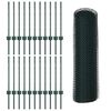 vidaXL Fence with Post Green 0.6 x 50 m Steel and PVC