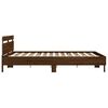 vidaXL Bed Frame with LED without Mattress Brown Oak 160x200 cm