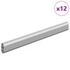 vidaXL Closet Rod 12 pcs Silver 264 x 15 x 29 mm Aluminium Alloy