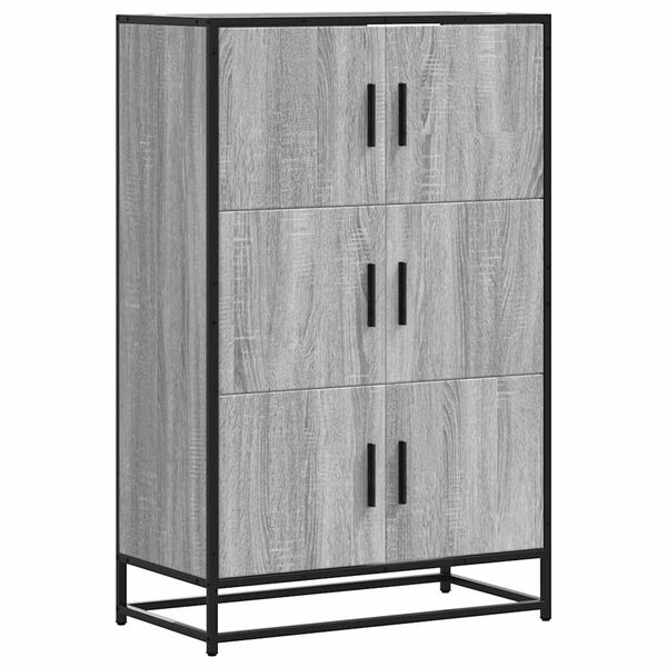 vidaXL Highboard Grey Sonoma 68x35x106.5 cm Engineered Wood and Metal