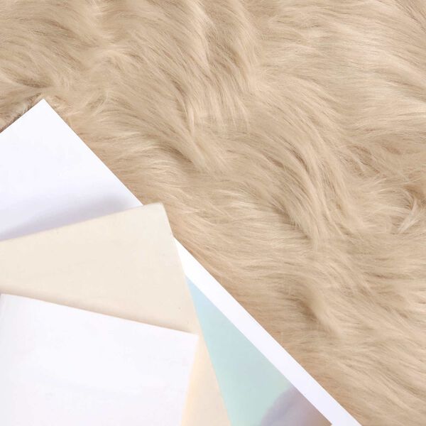vidaXL Faux Sheepskin Rug Tafalla Beige Ø 100 cm Polyester