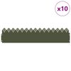 vidaXL Lawn Edgings 10 pcs Olive Green 103 x 0.05 x 22 cm Steel