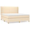 vidaXL Box Spring Bed with Mattress Cream 180x200 cm Fabric