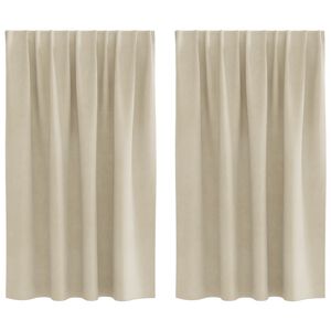 vidaXL Blackout Curtains 2 pcs Cream 140 x 140 cm Velvet
