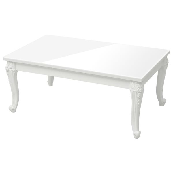 vidaXL Coffee Table High Gloss White 100x50x42 cm Engineered Wood