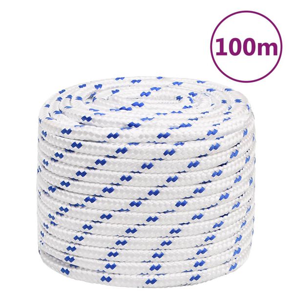 vidaXL Boat Rope White 18 mm 100 m Polypropylene
