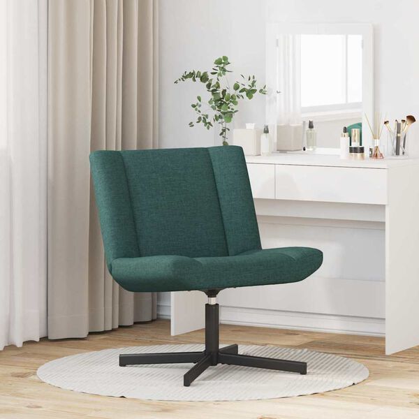 vidaXL Swivel Chair Dark Green 63 x 75 x 76 cm Fabric