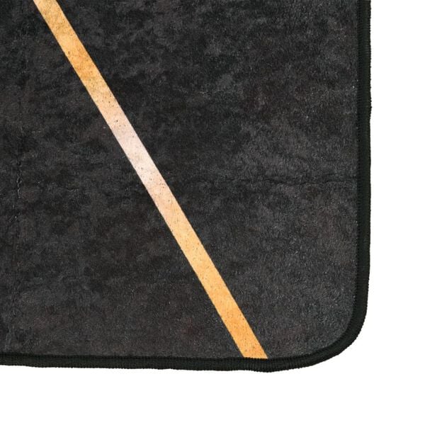 vidaXL Rug Washable Black and Gold 80x150 cm