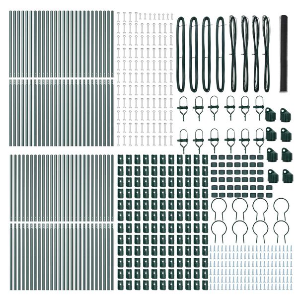 vidaXL Fence Post Grey 100 x 1.6 m (36 mm mesh) Steel and PVC