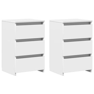 vidaXL Bed Cabinets 2 pcs White 40x35x62.5 cm Engineered Wood