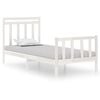 vidaXL Bed Frame without Mattress White 75x190 cm Small Single Solid Wood