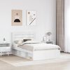 vidaXL Bed Frame with Headboard White 135 x 190 cm Solid Pine Wood