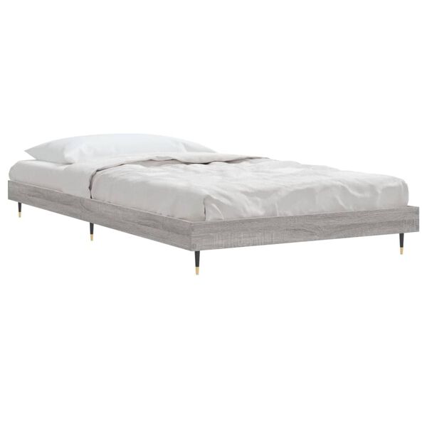 vidaXL Bed Frame without Mattress Grey Sonoma 90x200 cm Engineered Wood