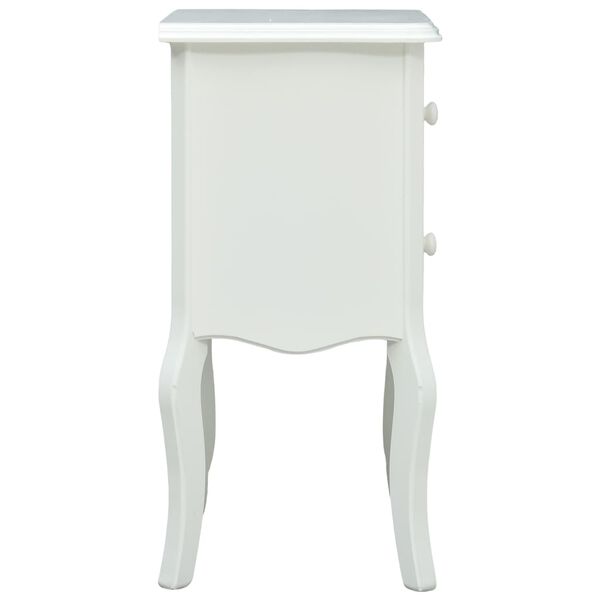vidaXL Bedside Cabinet White 43x32x65 cm MDF