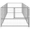 vidaXL Dog Kennel Silver 5 m² Steel