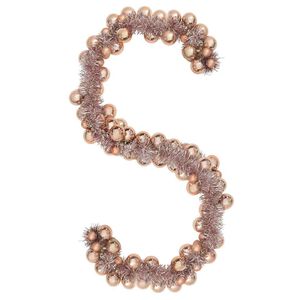 vidaXL Christmas Ball Garland LEDs Rose Gold 186 cm Polystyrene