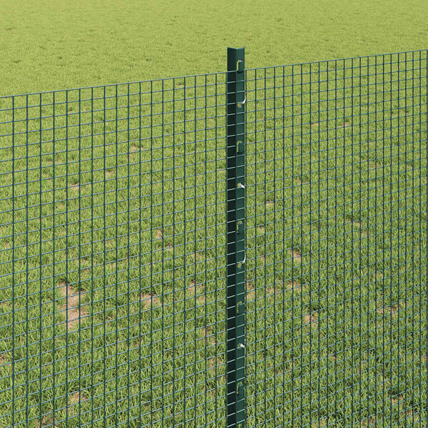 vidaXL Fence with Post Green 1 x 25 m Steel