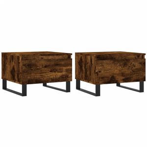 vidaXL Coffee Tables 2 pcs Smoked Oak 50x46x35 cm Engineered Wood