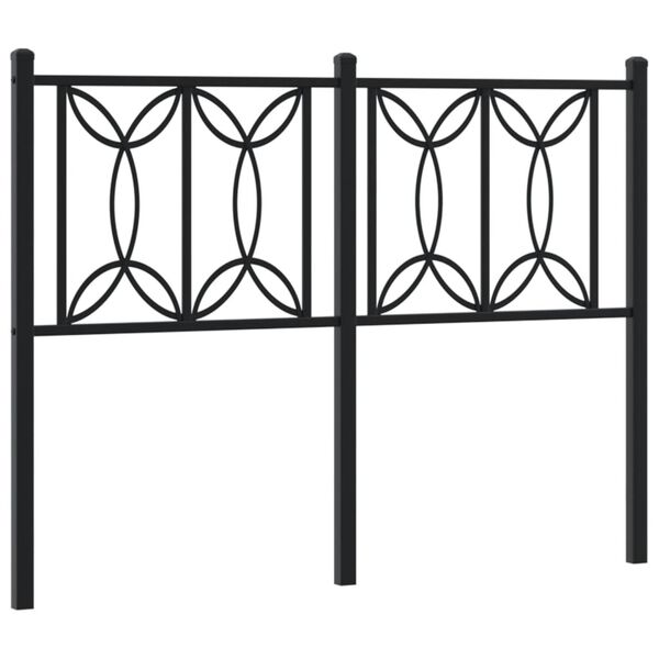 vidaXL Metal Headboard Black 120 cm