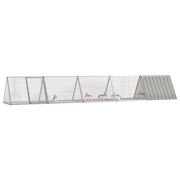 vidaXL Rabbit Cage Grey 504.5x80.5x71 cm Galvanised Steel