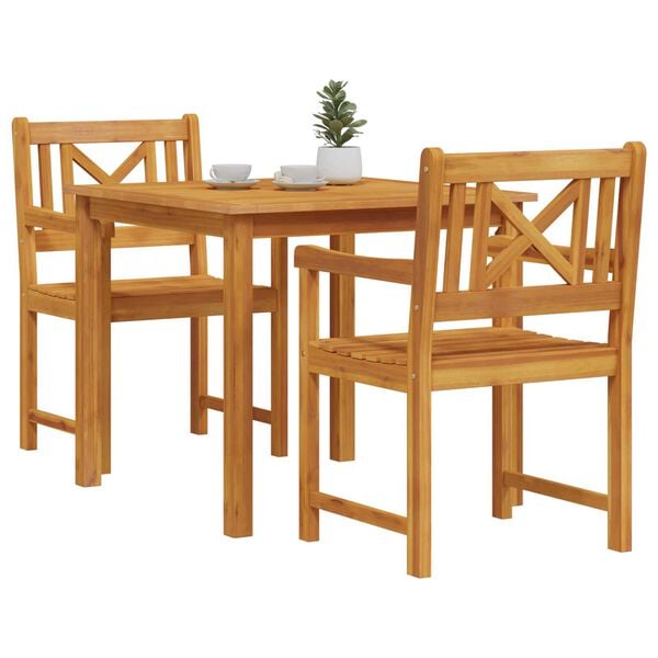 vidaXL Garden Dining Set 3 pcs Brown Solid Acacia wood