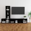 vidaXL 3 Piece TV Cabinet Set Black Engineered Wood