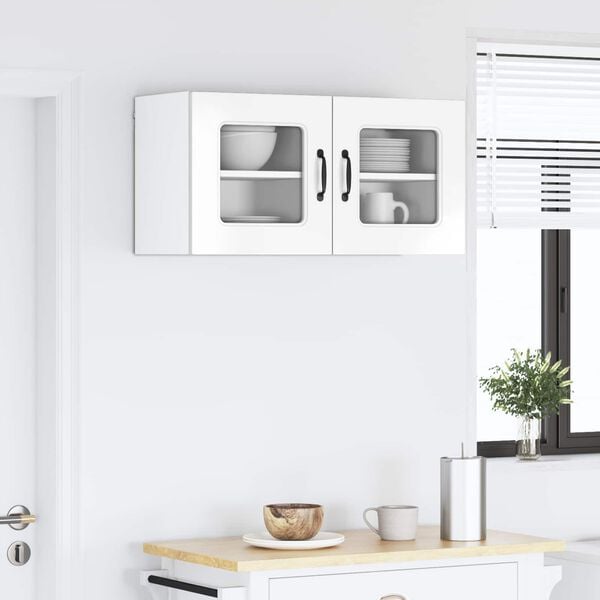 vidaXL Kitchen Cabinet Kalmar 2 pcs High Gloss White 40 x 31 x 40 cm