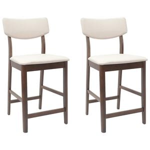vidaXL Dining Chairs 2 pcs Solid Rubber Wood Light Brown