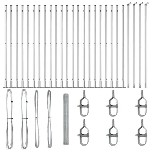 vidaXL Fence Post Silver 50 x 1.6 m (13 mm mesh) Steel