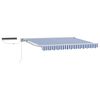 vidaXL Electric Retractable Awning Blue and White 3.5 x 2 m