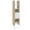 vidaXL 4 Piece Book Cabinet Set White and Sonoma Oak Engineered Wood