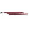 vidaXL Manual Retractable Awning with LEDs Burgundy and White 5 x 3 m