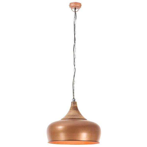 vidaXL Industrial Hanging Lamp Copper Iron & Solid Wood 45 cm E27
