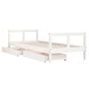 vidaXL Kids Bed Frame with Drawers White 80x200 cm Solid Wood Pine