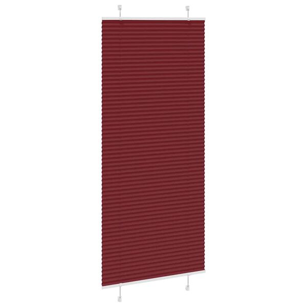 vidaXL Pleated Blind Bordeaux Red 85x200 cm Fabric Width 84.4 cm Polyester