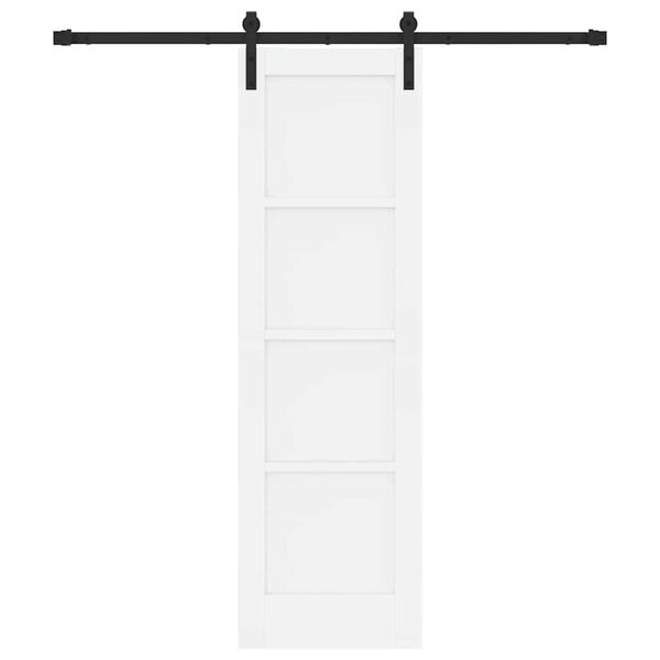 vidaXL Sliding Door White and Black 61 x 198.5 cm Solid Pine Wood
