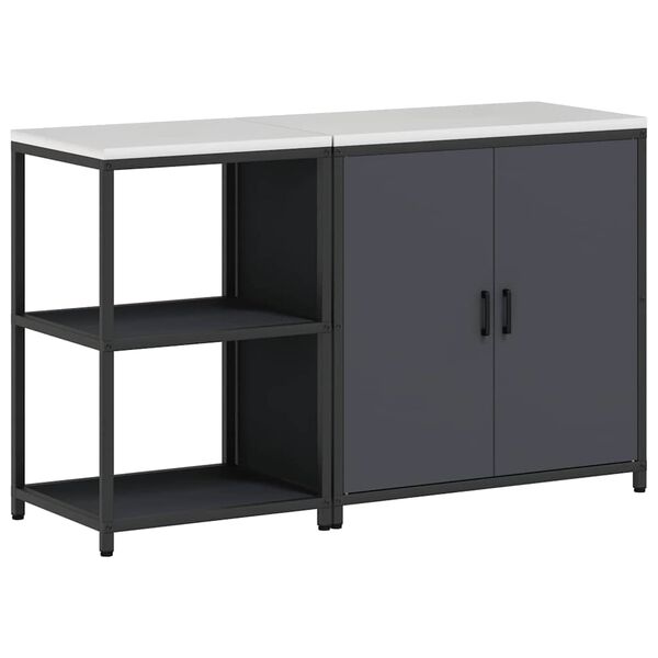 vidaXL Kitchen Storage Set 2 pcs Anthracite Cold-rolled Steel