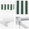 vidaXL Retractable Awning Green and white 400 x 300 cm Polyester