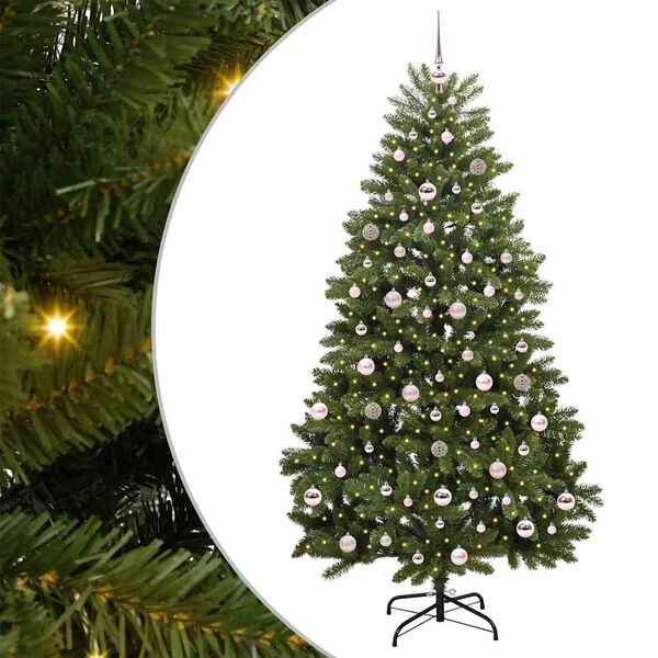 vidaXL Artificial Christmas Tree Green 210 cm PVC and Metal