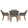 vidaXL Garden Dining Set with Cushion 5 pcs Grey Poly Rattan
